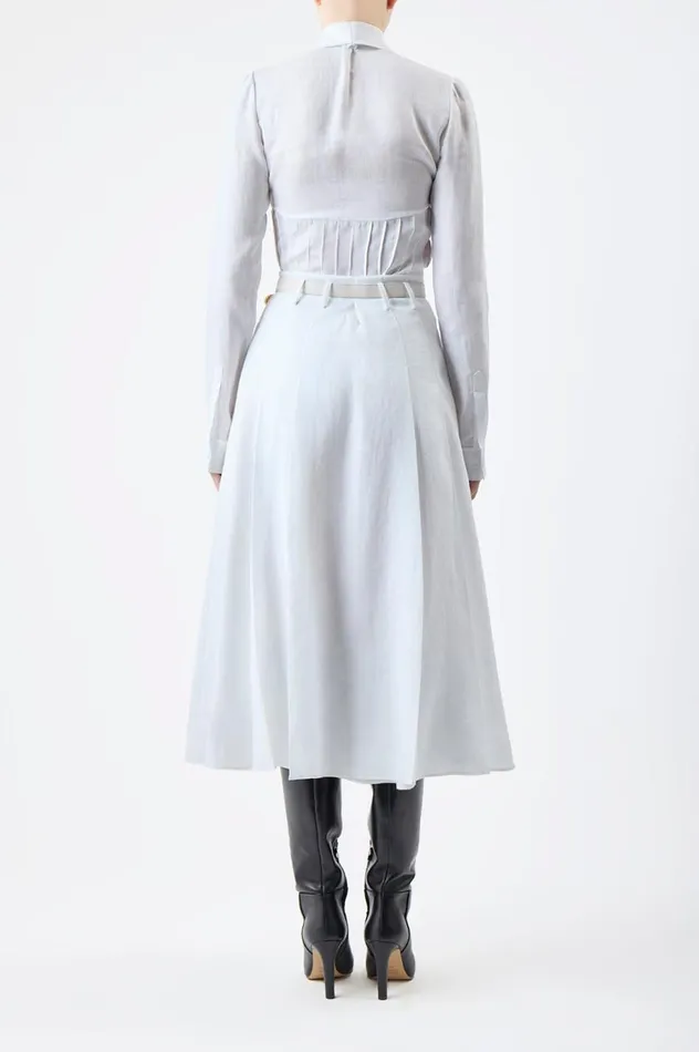 Women Tops Gabriela Hearst Duff Top In White Aloe Linen