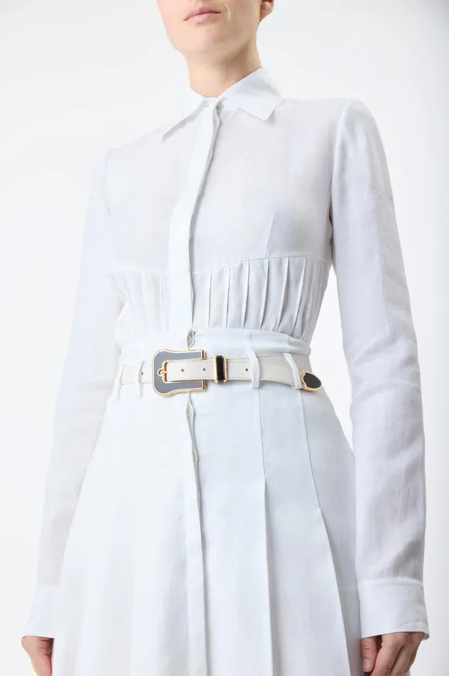 Women Tops Gabriela Hearst Duff Top In White Aloe Linen