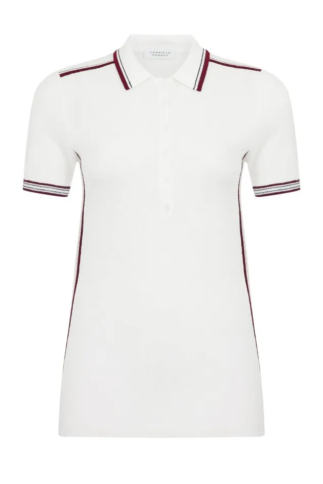 Women Tops Gabriela Hearst Duke Polo TShirt In Cashmere
