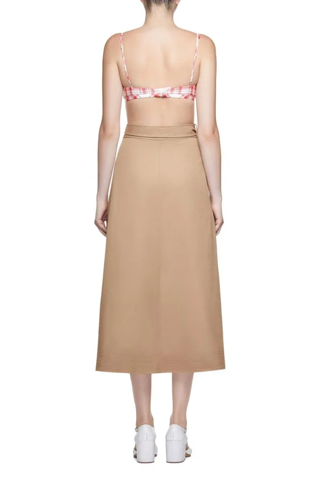 Women Tops Gabriela Hearst Gaia Bralette In Red Check Upcycled Cotton