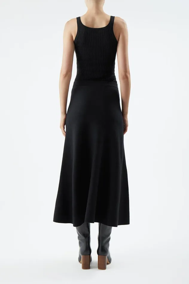 Women Tops Gabriela Hearst Nevin Pointelle Knit Tank Top In Black Cashmere Silk