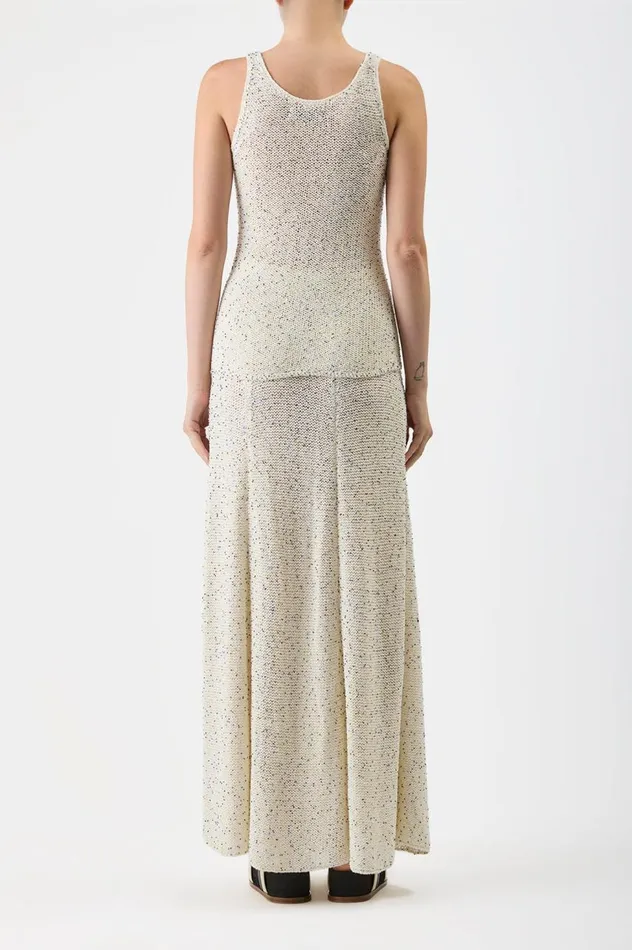 Women Tops Gabriela Hearst Sanne Knit Tank Top In White Beaded Silk