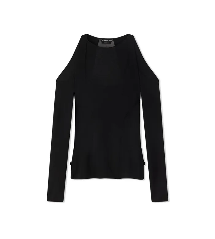 Women Tops Tom Ford Crepe Jersey Off The Shoulders Top Black