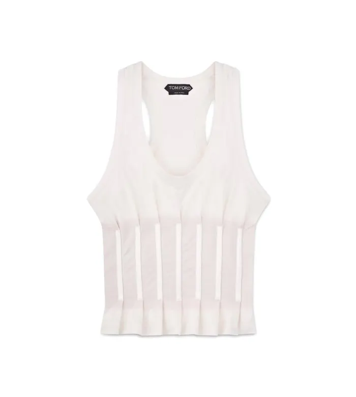 Women Tops Tom Ford Silk Jersey Corset Tank Top Chalk