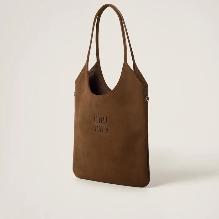 Women Totes Miu Miu Ivy Suede Bag Cocoa Brown Women Totes Miu Miu Ivy Suede Bag Cocoa Brown