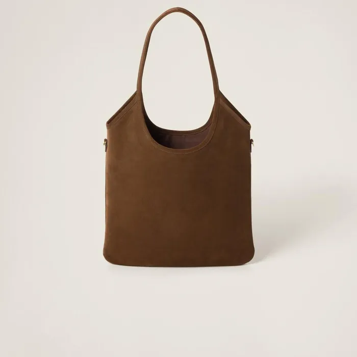 Women Totes Miu Miu Ivy Suede Bag Cocoa Brown Women Totes Miu Miu Ivy Suede Bag Cocoa Brown