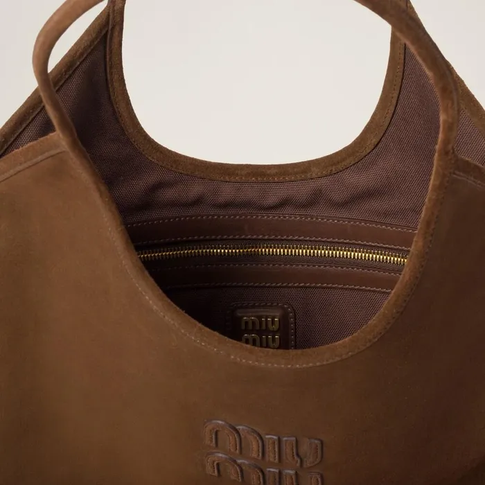 Women Totes Miu Miu Ivy Suede Bag Cocoa Brown Women Totes Miu Miu Ivy Suede Bag Cocoa Brown
