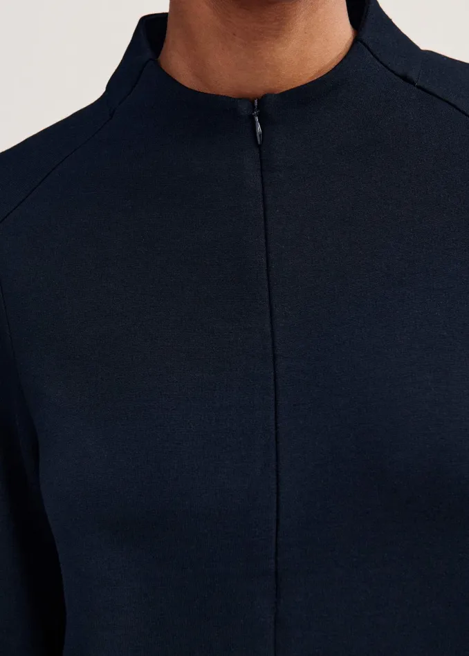 Women Travel Tailoring Balloon Sleeve Swing Top Black MEEM