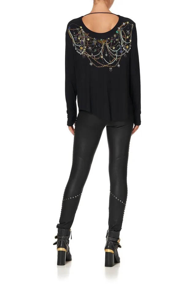 Women Trousers and Leggings Camilla Elastic Waistband Legging Leather