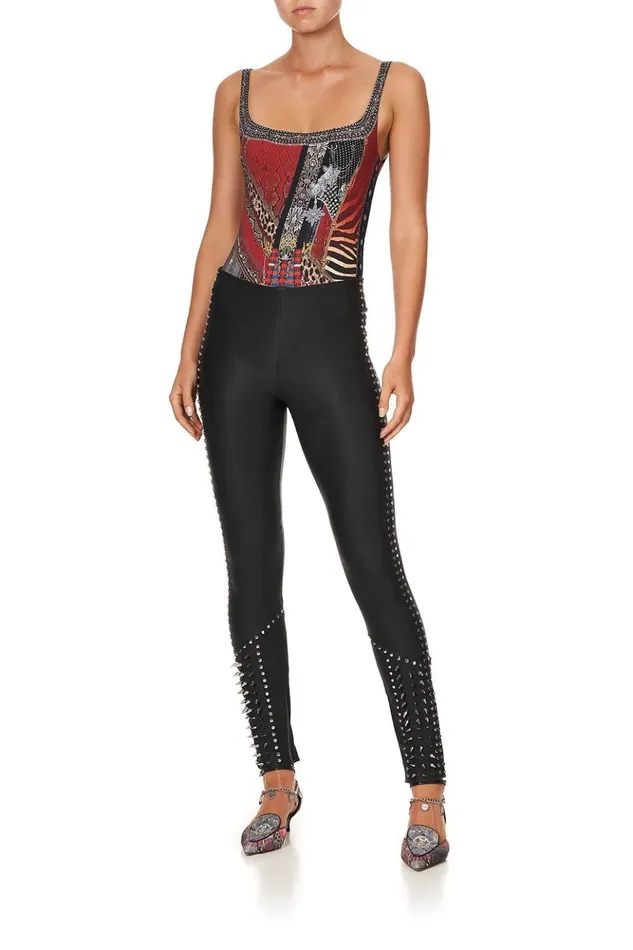 Women Trousers and Leggings Camilla Elastic Waistband Legging Leather