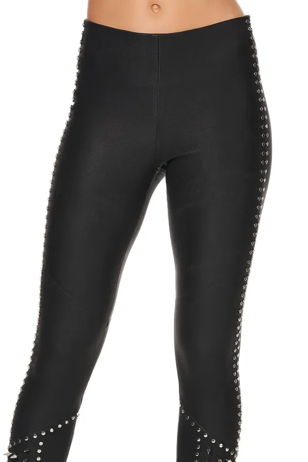 Women Trousers and Leggings Camilla Elastic Waistband Legging Leather