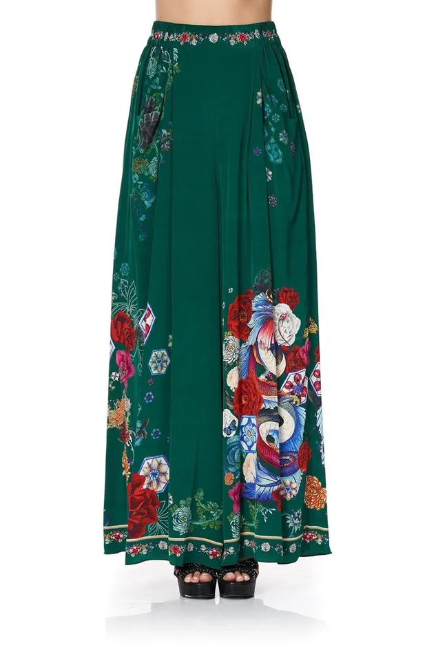 Women Trousers and Leggings Camilla Wide Leg Pant With Gathered Pockets Emerald039s Orbit