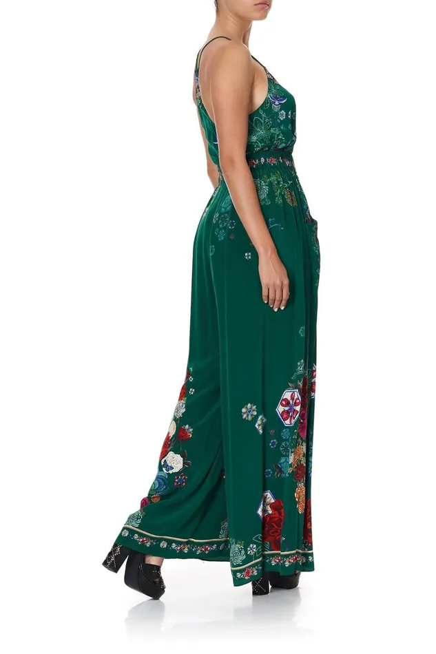 Women Trousers and Leggings Camilla Wide Leg Pant With Gathered Pockets Emerald039s Orbit