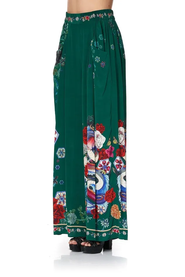 Women Trousers and Leggings Camilla Wide Leg Pant With Gathered Pockets Emerald039s Orbit