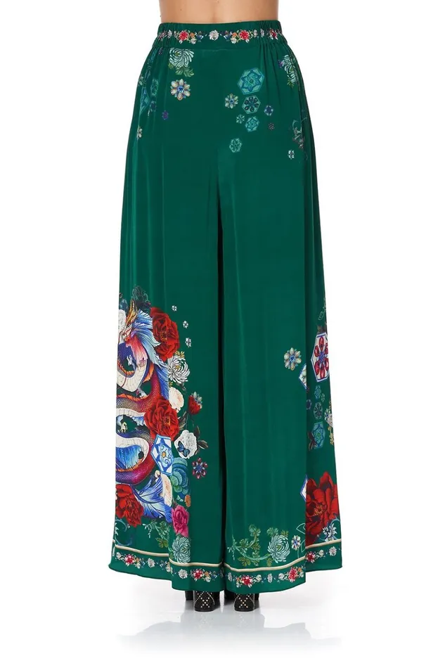 Women Trousers and Leggings Camilla Wide Leg Pant With Gathered Pockets Emerald039s Orbit