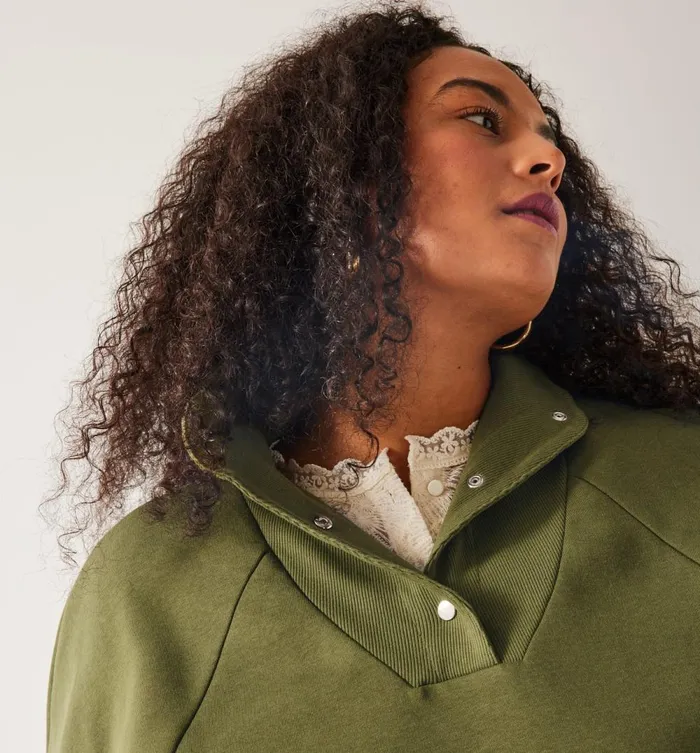 Women Trucker Sweatshirt 8211 Khaki Promod Jumpers And Cardigans Women Trucker Sweatshirt 8211 Khaki Promod Jumpers And Cardigans