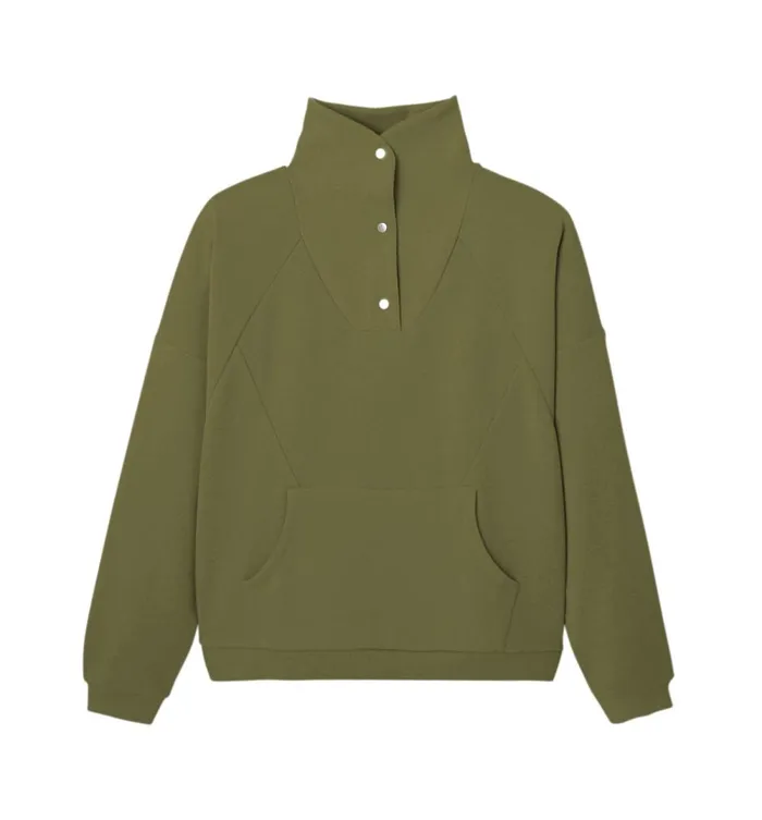 Women Trucker Sweatshirt 8211 Khaki Promod Jumpers And Cardigans Women Trucker Sweatshirt 8211 Khaki Promod Jumpers And Cardigans