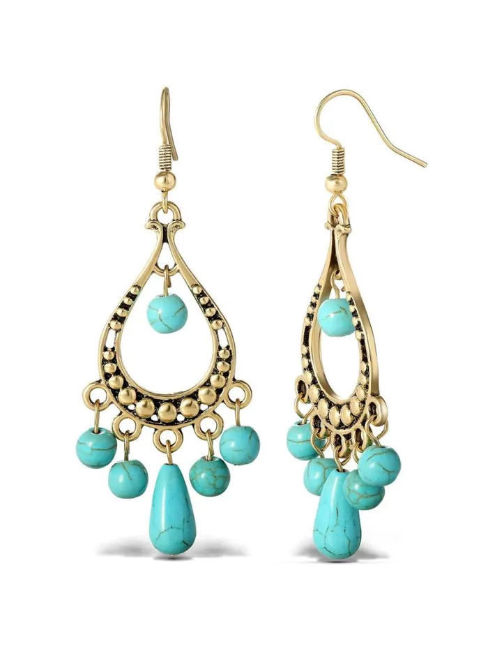Women Turquoise Bead Chandelier Earrings Jessica Simpson Turquoise Collection