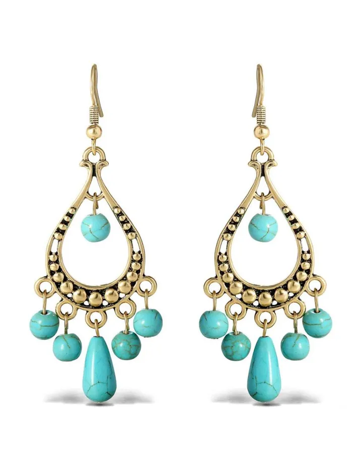 Women Turquoise Bead Chandelier Earrings Jessica Simpson Turquoise Collection