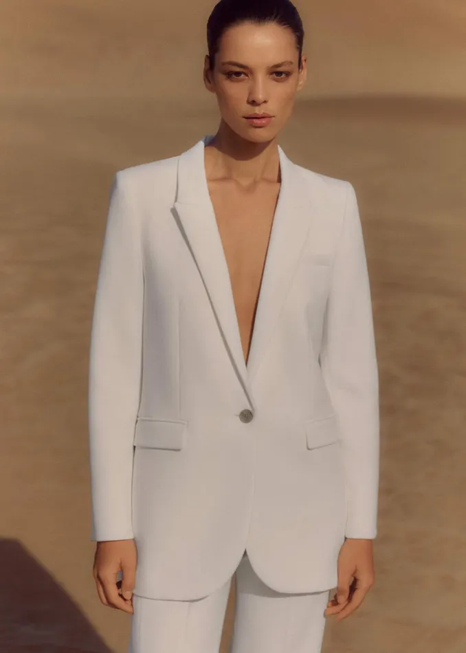 Women Tux Blazer Fresh White MEEM