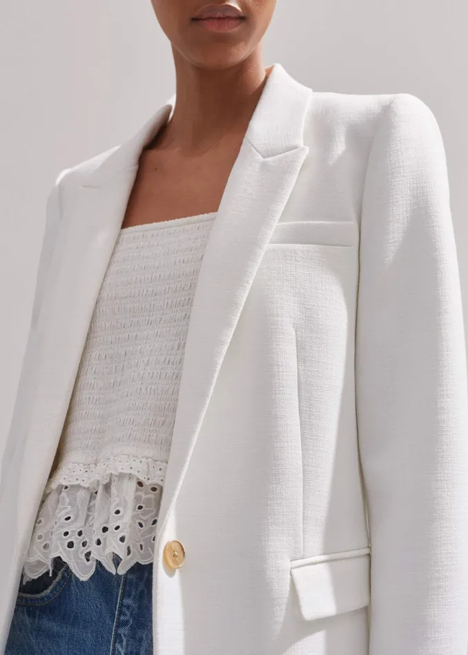 Women Tux Blazer Fresh White MEEM