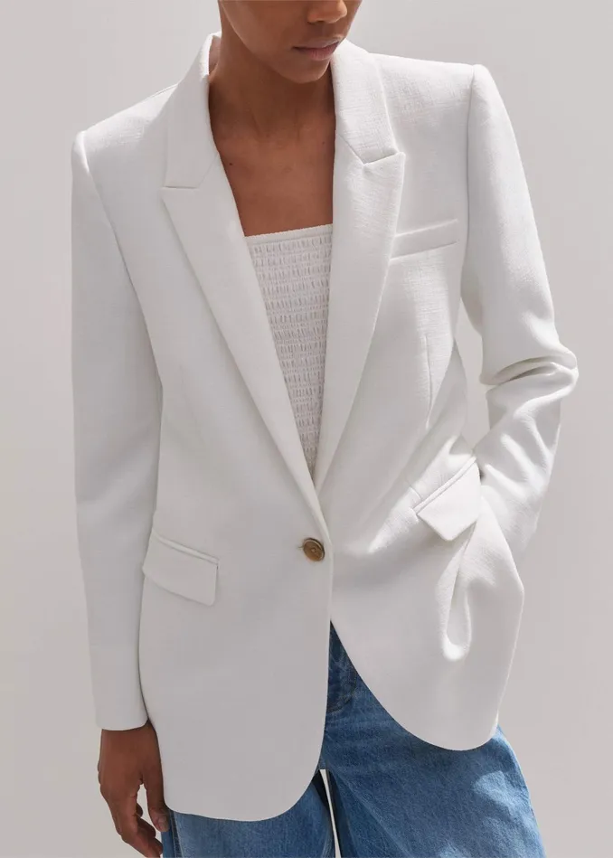 Women Tux Blazer Fresh White MEEM
