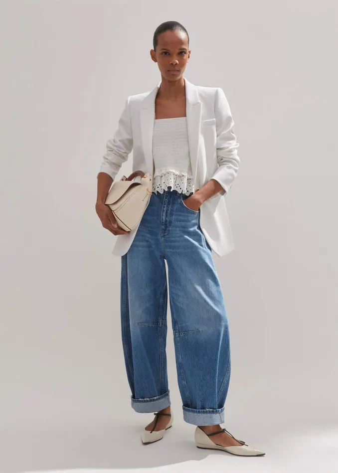 Women Tux Blazer Fresh White MEEM