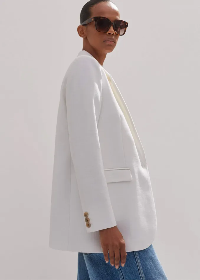 Women Tux Blazer Fresh White MEEM