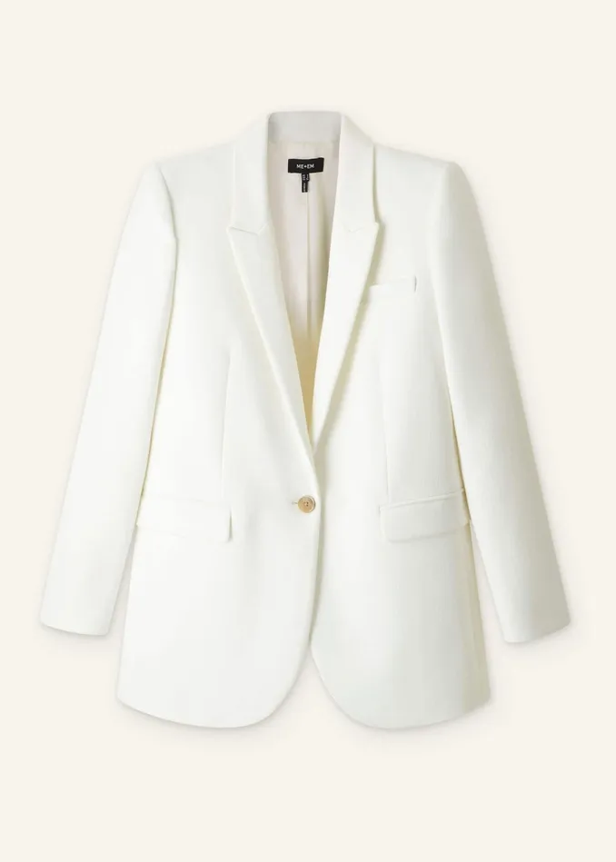 Women Tux Blazer Fresh White MEEM