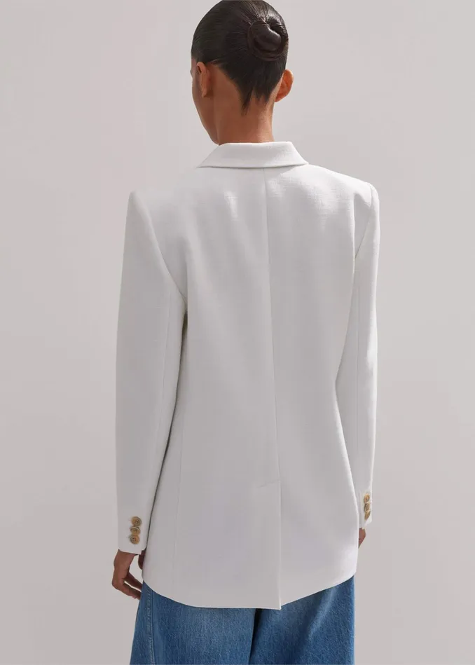 Women Tux Blazer Fresh White MEEM