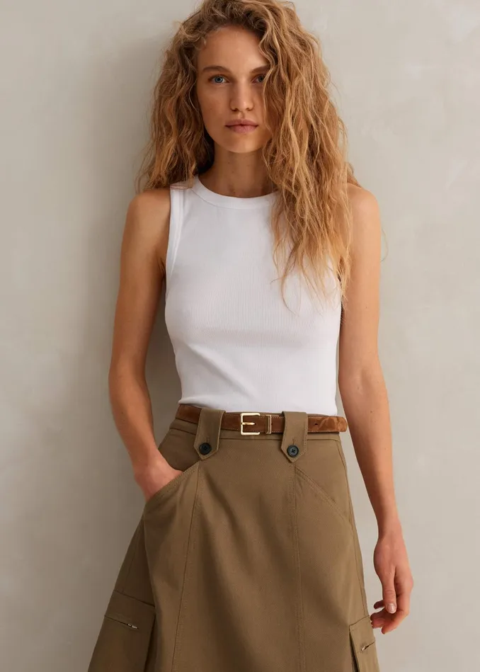 Women Ultimate Crew Neck Vest Bright White MEEM