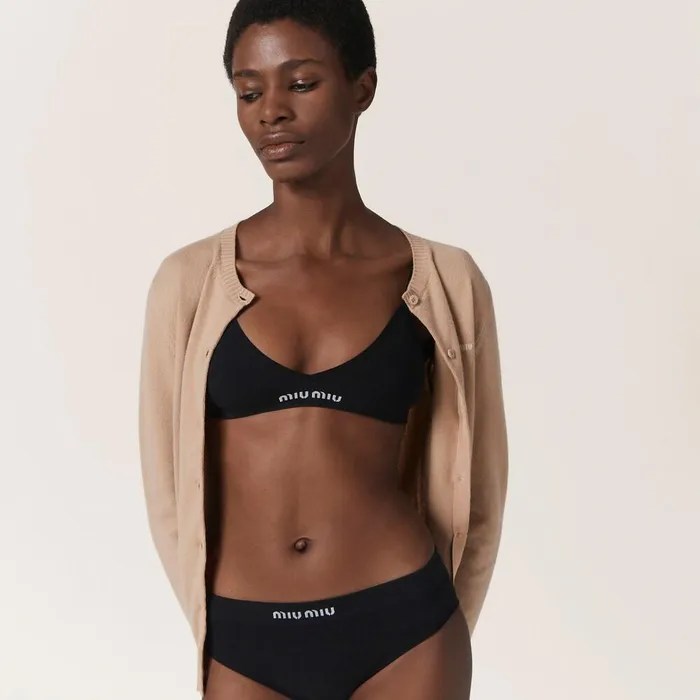 Women Underwear And Beachwear Miu Miu Seamless Panties Black Women Underwear And Beachwear Miu Miu Seamless Panties Black