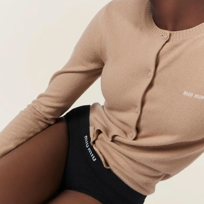Women Underwear And Beachwear Miu Miu Seamless Panties Black Women Underwear And Beachwear Miu Miu Seamless Panties Black