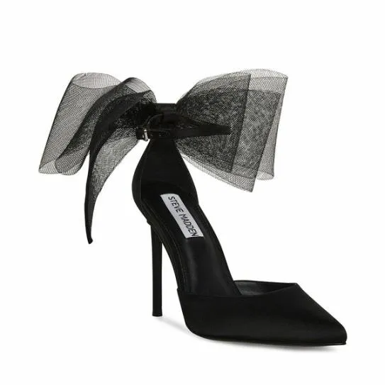 Women VALENTEEN BLACK SATIN Black Satin Steve Madden Heels Women VALENTEEN BLACK SATIN Black Satin Steve Madden Heels