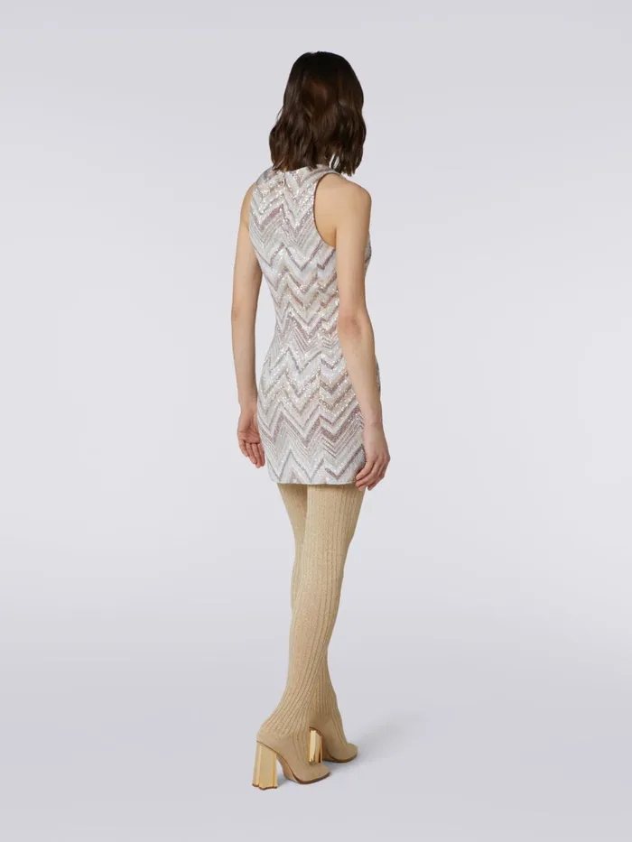 Women Viscose Blend Mini Dress With Square Neckline With Sequins Multicoloured Missoni Dresses Women Viscose Blend Mini Dress With Square Neckline With Sequins Multicoloured Missoni Dresses