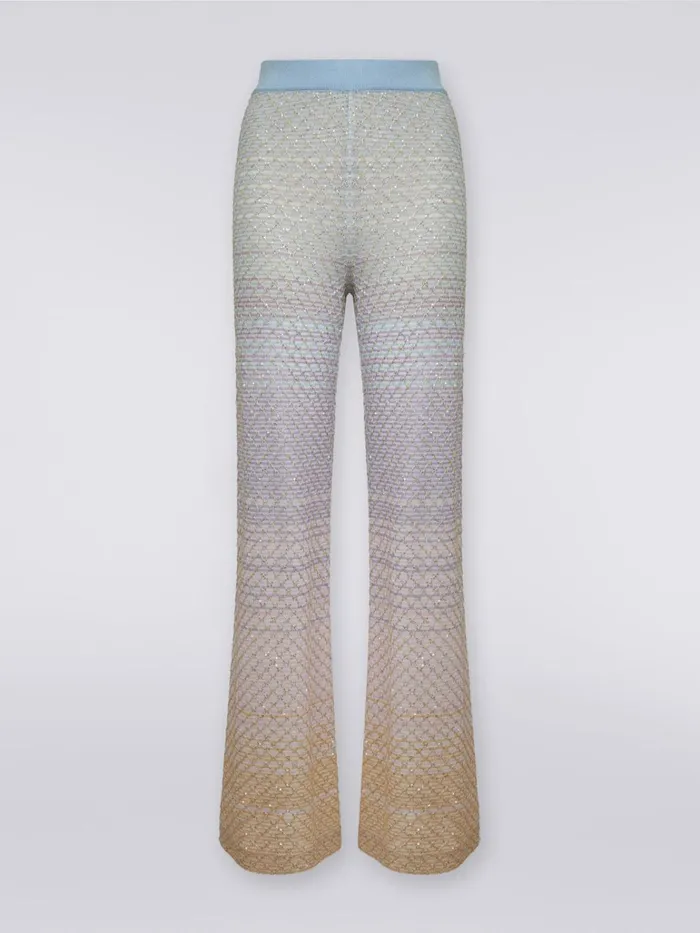 Women Viscose Blend Trousers With Mesh And Sequins Multicoloured Missoni Trousers