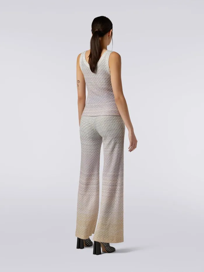 Women Viscose Blend Trousers With Mesh And Sequins Multicoloured Missoni Trousers Women Viscose Blend Trousers With Mesh And Sequins Multicoloured Missoni Trousers