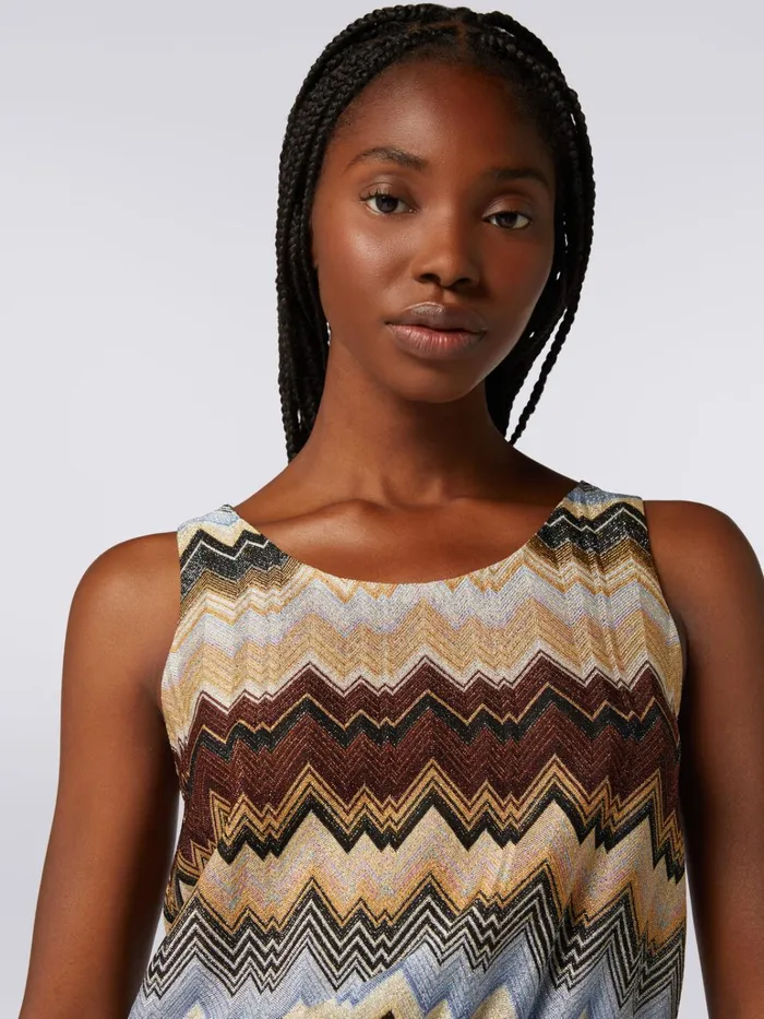 Women Viscose Chevron Tank Top With Lurex Multicoloured Missoni Tshirts And Tops Women Viscose Chevron Tank Top With Lurex Multicoloured Missoni Tshirts And Tops