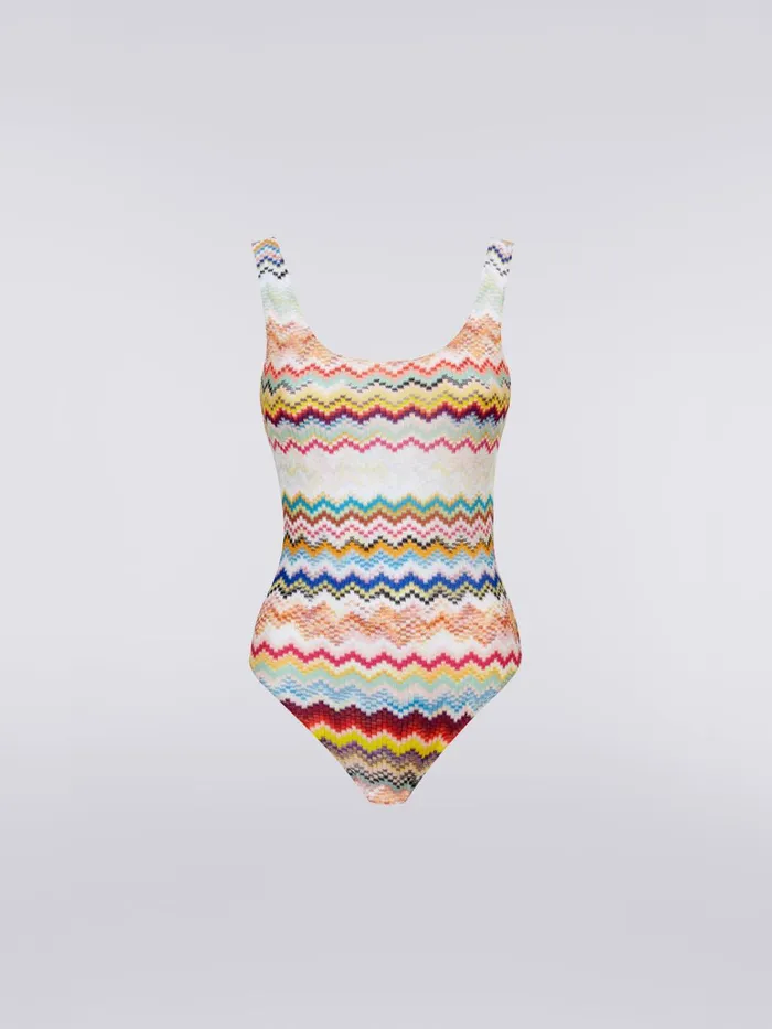 Women Viscose Zigzag OnePiece Swimming Costume Multicoloured Missoni Swimsuits