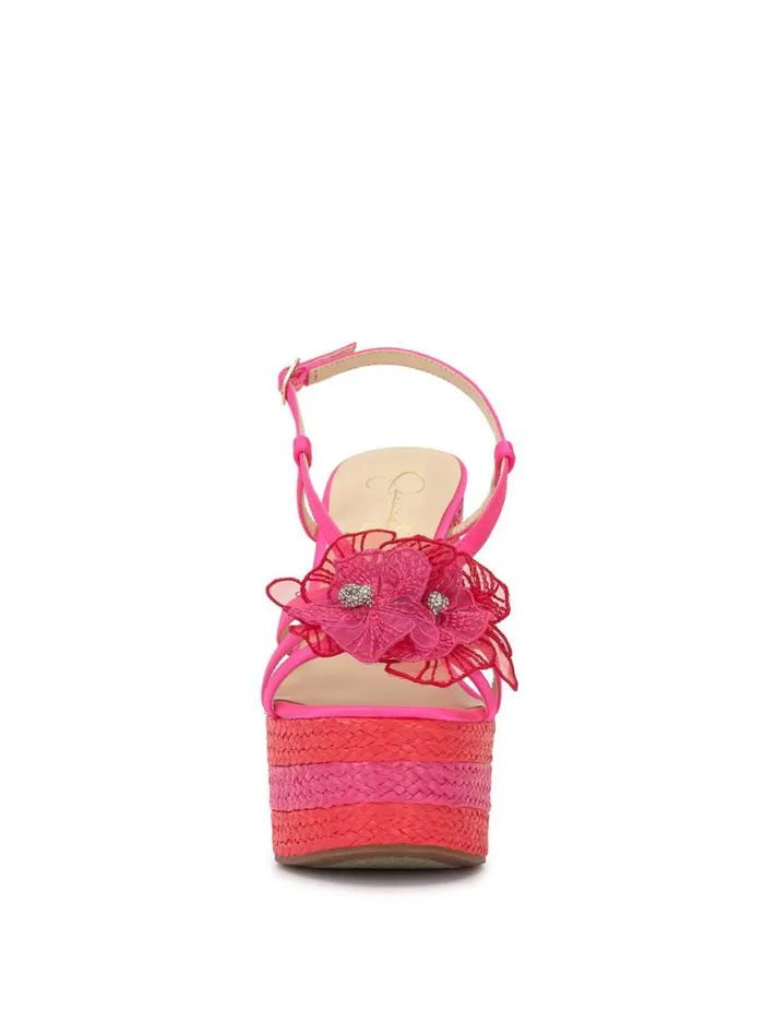 Women Visela Flower Wedge Sandal In Flamingo Pink Jessica Simpson Wedges