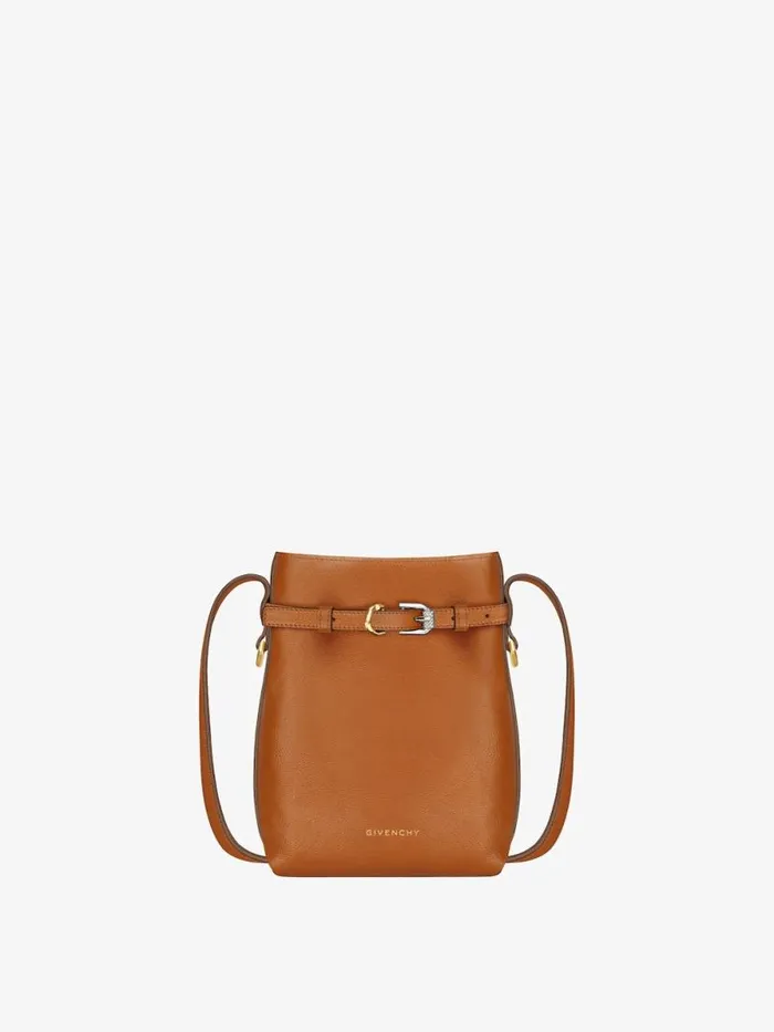 Women Wallets and Card Holders Givenchy Voyou Phone Pouch In Leather Soft Tan