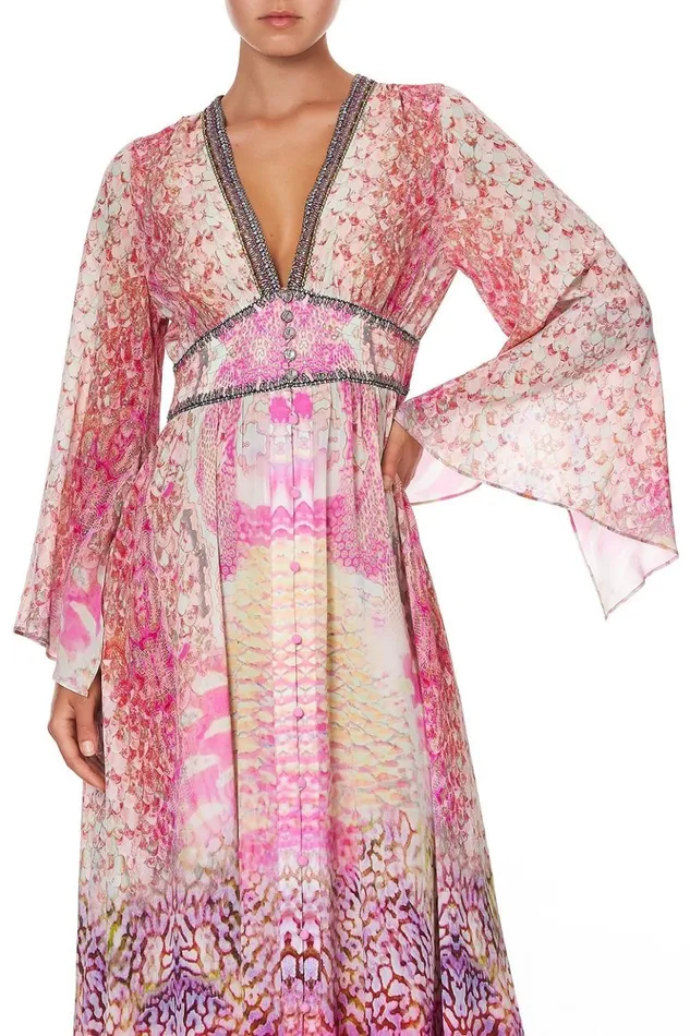Women Wedding Guest Dresses Camilla Kimono Sleeve Dress With Shirring Detail Serpentine Dreams