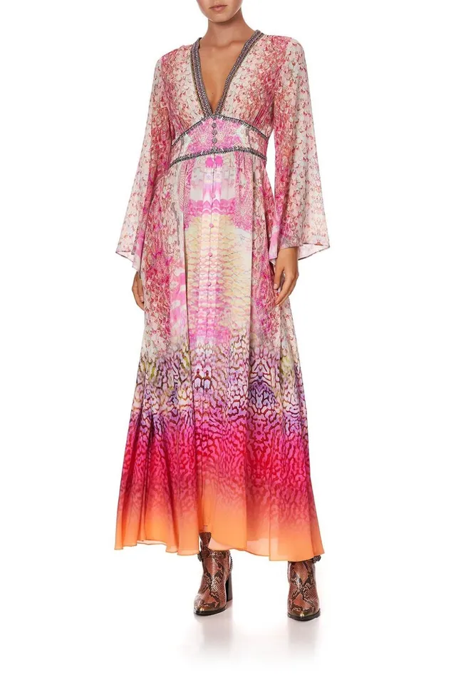 Women Wedding Guest Dresses Camilla Kimono Sleeve Dress With Shirring Detail Serpentine Dreams