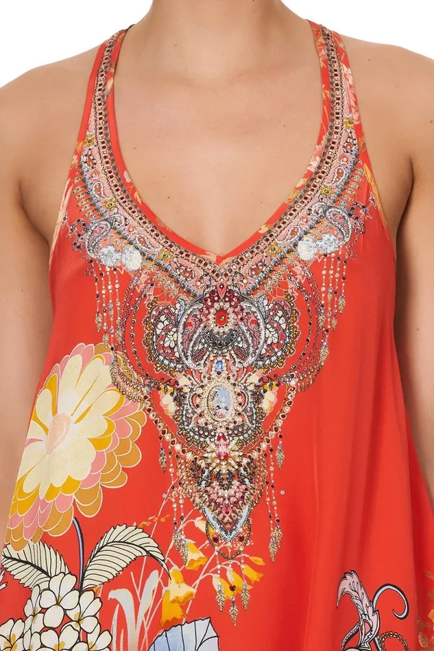 Women Wedding Guest Dresses Camilla V Neck Racerback Dress Paisley In Patches