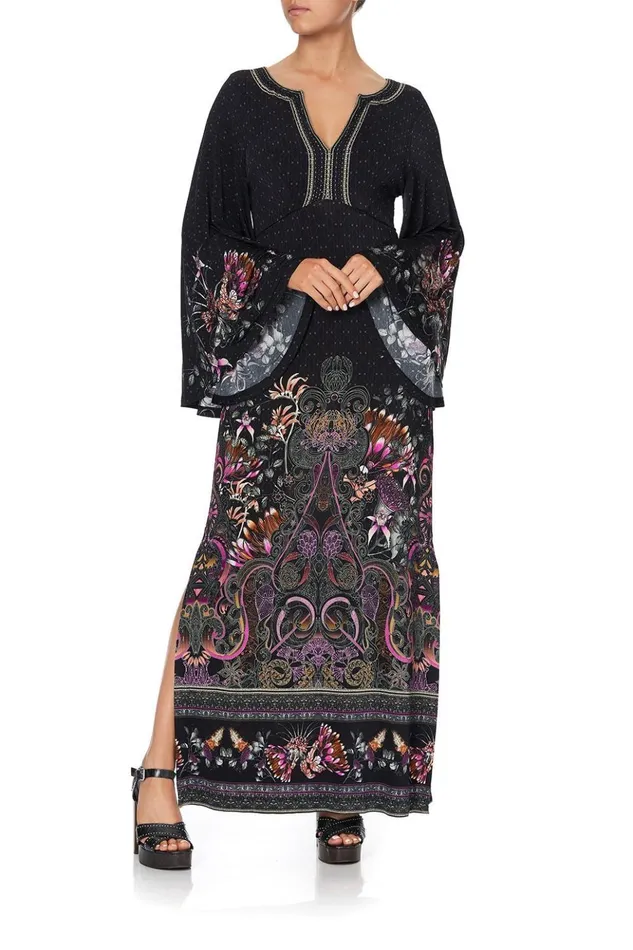 Women Wedding Guest Dresses Camilla Wide Sleeve Jersey Dress Restless Nights