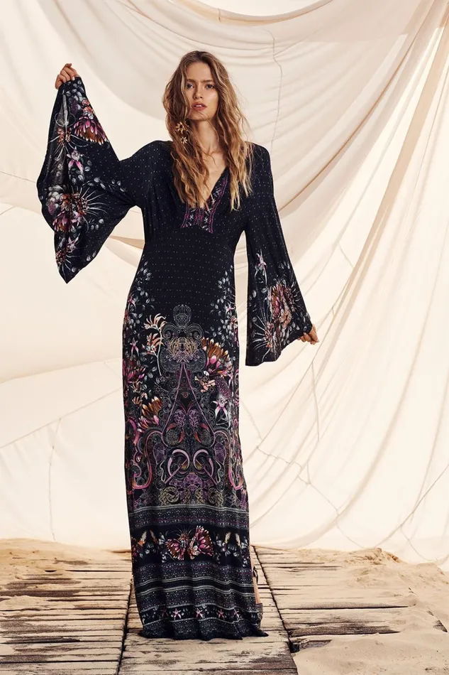 Women Wedding Guest Dresses Camilla Wide Sleeve Jersey Dress Restless Nights