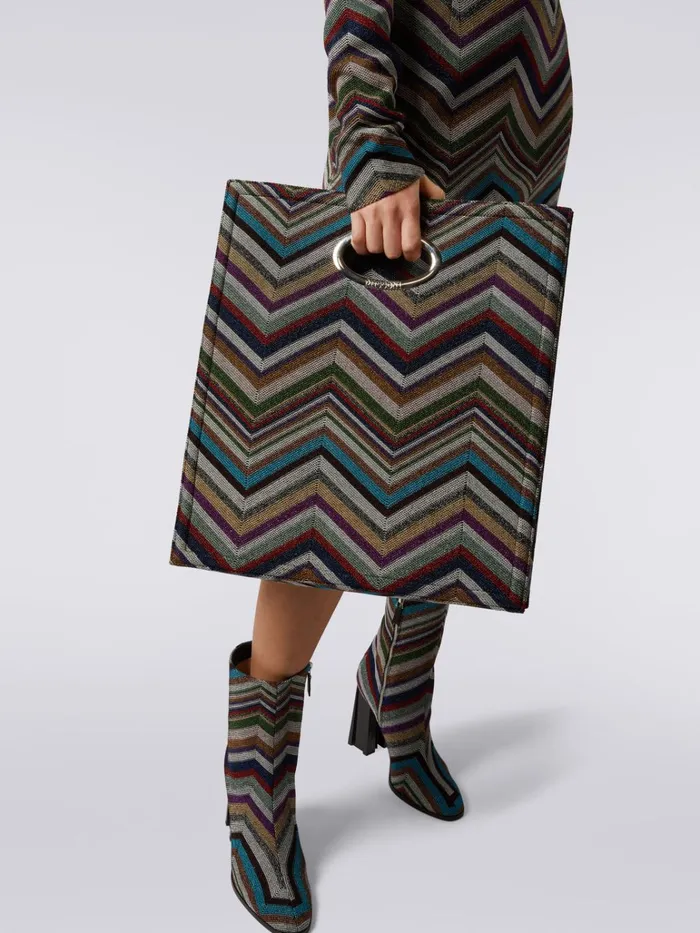 Women Wool And Viscose Chevron Bag With Lurex Multicoloured Missoni Bags Women Wool And Viscose Chevron Bag With Lurex Multicoloured Missoni Bags