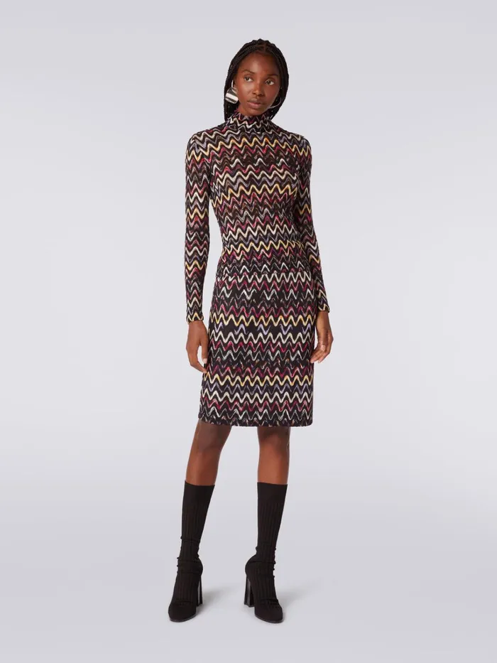 Women Wool And Viscose Longuette Skirt With Wave Pattern Multicoloured Missoni Skirts Women Wool And Viscose Longuette Skirt With Wave Pattern Multicoloured Missoni Skirts