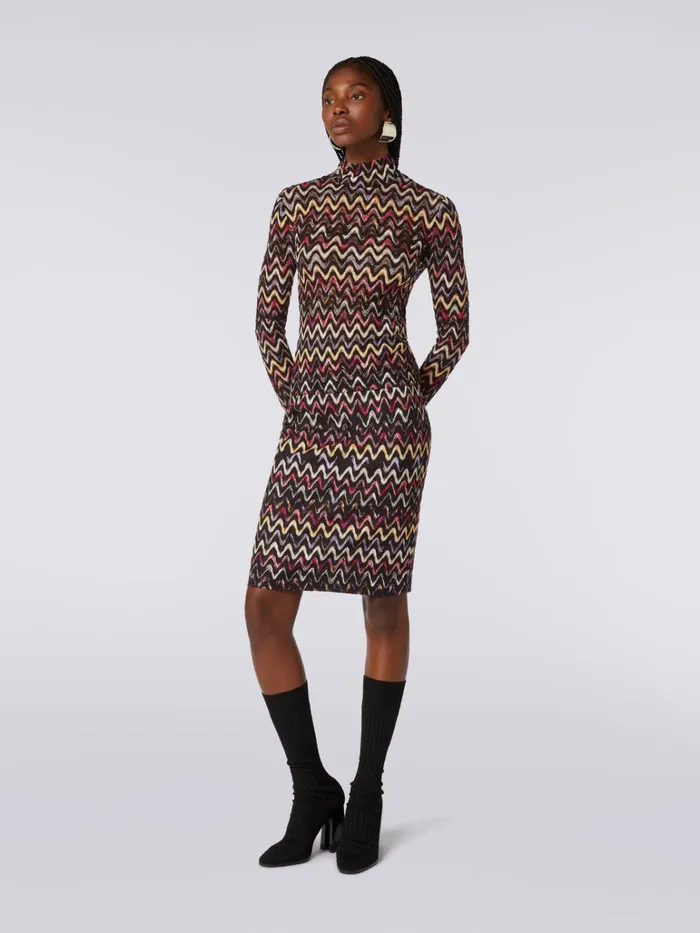 Women Wool And Viscose Longuette Skirt With Wave Pattern Multicoloured Missoni Skirts Women Wool And Viscose Longuette Skirt With Wave Pattern Multicoloured Missoni Skirts
