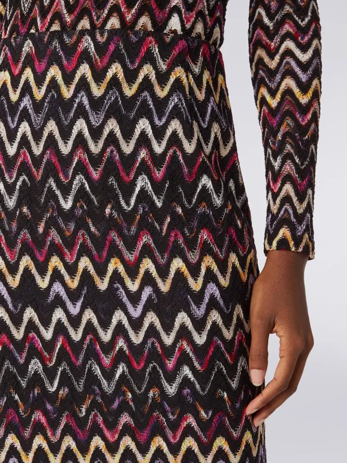 Women Wool And Viscose Longuette Skirt With Wave Pattern Multicoloured Missoni Skirts Women Wool And Viscose Longuette Skirt With Wave Pattern Multicoloured Missoni Skirts
